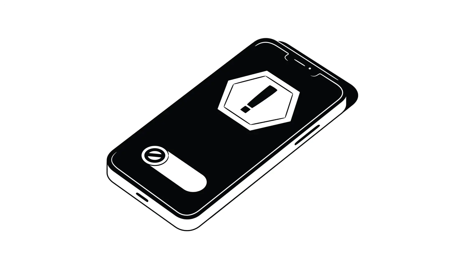 What are potential spam calls: Lead illustration An illustration of a smartphone with a black background and warning sign to indicate a potentially dangerous incoming call